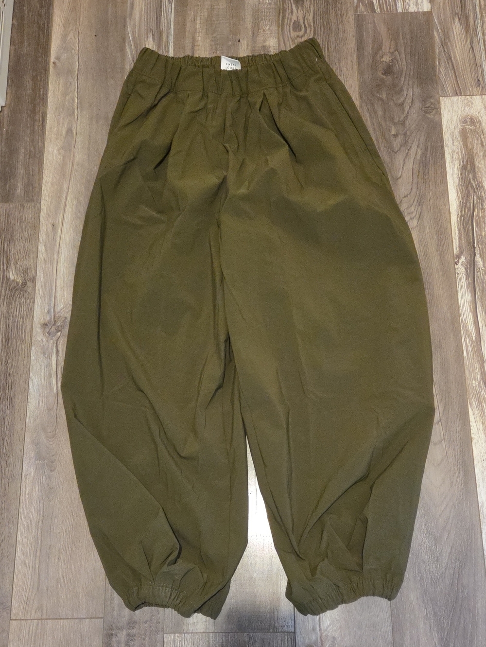 aerie Nice Moves Balloon Pants Olive Green Elastic-Waist Jogger Pants Wide Leg S